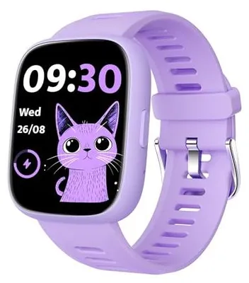 Produktbild von Smartwatch Kinder mit Ortungsfunktion (Nur iOS), Fitnessuhr Schrittzähler Kinder, mit Herzfrequenzmesser, Schlaftracker, 80 Sportarten, IP68 wasserdicht, Kinderuhr mit Spiele Mädchen 5-10