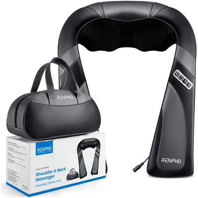 Produktbild von Renpho U-Neck Go, Shiatsu, Knetmassage, Rücken, Beine, Schultern, Grau, Schwarz, Tasten, 1 Stück(e)