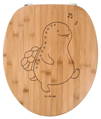Produktbild von Mr. & Mrs. Panda WC Deckel Schildkröte Pfeifen - Transparent - Geschenk, Brille, WC-Brille, Depression, Sitz, Schildkröten, Klodeckel, holz toilettensitz, Glück