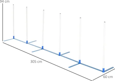 Produktbild von PawHut Hunde Agility Training Slalomstangen für Haustiere Inklusive Tasch PE
