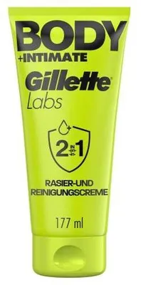 Produktbild von Gillette Labs Body Intim-Rasiercrème, Rasierschaum, Männer, Empflindliche Haut, Jeder Hauttyp, 177 ml, Weichmachend, Anti-Juckreiz, Anti-Reizung, Feuchtigkeitsspendend, Reinigend, Beruhigend, Tube