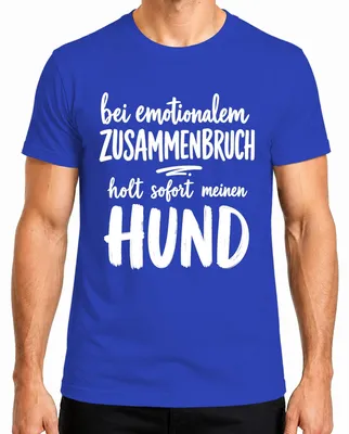Immagine prodotto di T-shirt "Bei emotionalem Zusammenbruch", con scritta sarcastica, colore blu, taglia 3XL