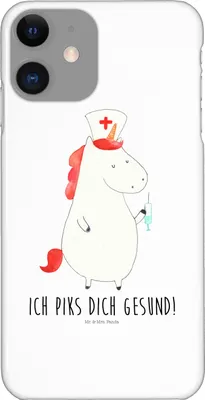 Produktbild von Mr. & Mrs. Panda Iphone 11 Handyhülle Einhorn Krankenschwester - Weiß - Geschenk, Unicorn, Krankenhaus, Ärztin, Smartphone Hülle, Krankenpfleger, Krankenpflegerin, Cover