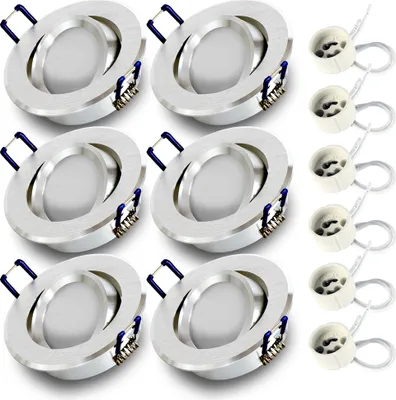 Obrázek produktu pro 6x vestavné bodové svítidlo SET RIK.12 otočné hliníkové kulaté GU10 7W teplá bílá