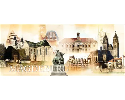 Produktbild von Glasbild Magdeburg Wahrzeichen 125x50 cm