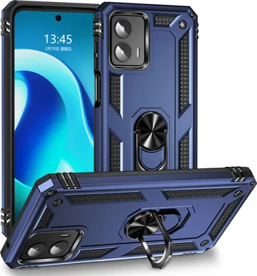 Produktbild von Moto G 5G 2023 Hülle, Schiebe Kamera Schutz Schutzhülle mit Ringhalterung Ständer Kartenhalter für Motorola Moto G 5G 2023 Blau