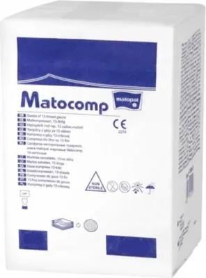 Produktbild von Mullkompressen Matocomp 10x10 cm unst.12fach 100 St