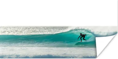 Produktbild von MuchoWow® Poster Surfer auf einer Dauerwelle 160x80 cm - Foto Poster