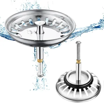 Obrázek produktu pro Sítko do dřezu, 79 mm, nerezová ocel, výškově nastavitelné (36-54 mm), 1 kus