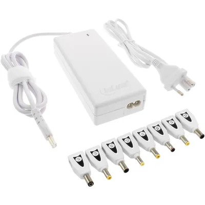Immagine prodotto di InLine® 26618C Alimentatore universale per notebook, 90W, USB, 100-240V, bianco con 8 spine intercambiabili