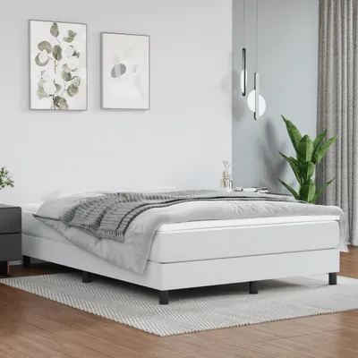 Obrázek produktu pro Maison Exclusive - Box spring postel s matrací bílá 140 x 190 cm umělá kůže