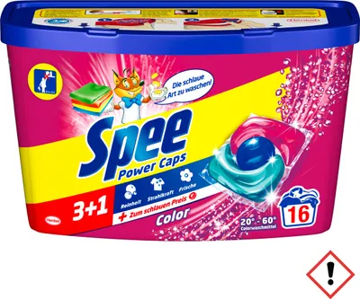 Produktbild von Spee Power Caps Color 3+1 Colorwaschmittel 16 Waschladungen Waschmittel Waschen