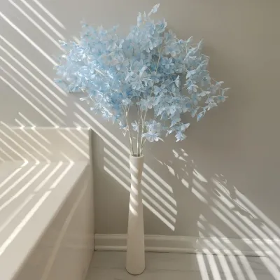 Image de Omgoods - Vase en céramique blanc, 42 cm de hauteur, idéal pour les pampas et les fleurs séchées