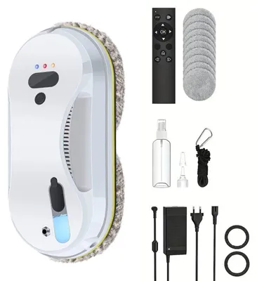 Produktbild von Fensterputzroboter - Automatischer Fensterreiniger - 3800 Pa Saugkraft - Wasserspray - Fernbedienung - EU-Stecker - 220 V