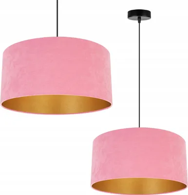 Image de Suspension Lustre Velours doré Abat-jour