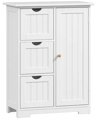 Produktbild von Badezimmerschrank, Badkommode, 3 Schubladen, Regal, MDF, Weiß