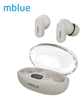 Zdjęcie produktu dla mblue AR01 True Wireless Earbuds Słuchawki douszne BT z wyświetlaczem LED, redukcja szumów, słuchawki sportowe, wbudowany mikrofon, funkcja głośnomówiąca