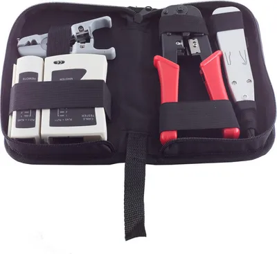 Produktbild von Werkzeugset, Netzwerk, 4-teilig, mit Tasche