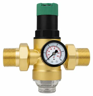 Produktbild von Druckminderer DN25 1 Zoll mit Manometer und Filter, Messing Wasserdruckregler für Hauswasserleitung