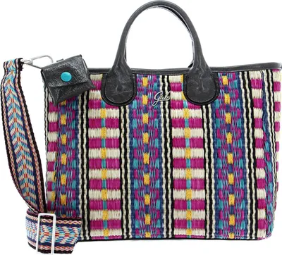 Productafbeelding van Gabs schoudertas shopper Nora TG Paglia Rigata + Naplak Shoulderbag Grafite kleurrijke