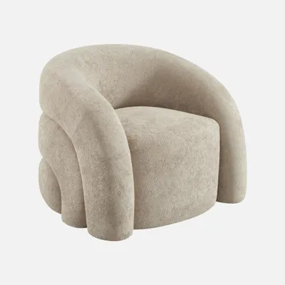 Produktbild von sweeek - Organischer Sessel mit Stoffbezug  - Beige