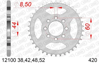 Produktbild von AFAM Kettenrad 12100-48 Hinten für YAMAHA MOTORCYCLES RD Stahl