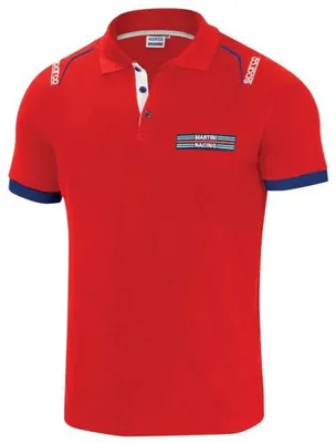 Produktbild von Verkauf Sparco Martini Racing Poloshirt - 100% Baumwolle - Größe XS - Rot Farbe