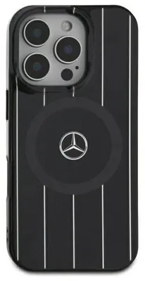 Image de Mercedes Mb Double Layer Crossed Lines Magsafe Case pour Iphone 16 - Noir