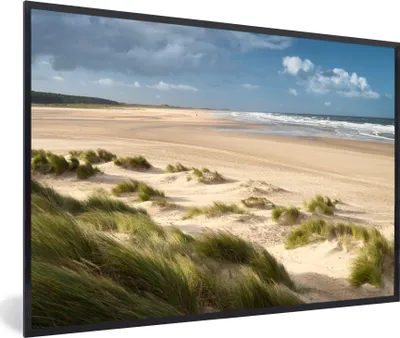Produktbild von MuchoWow® MuchoWow® Gerahmtes Poster Sand - Düne - Meer 60x40 cm - Poster mit zchwarzem Bilderrahmen - Printing - Wanddeko Schlafzimmer