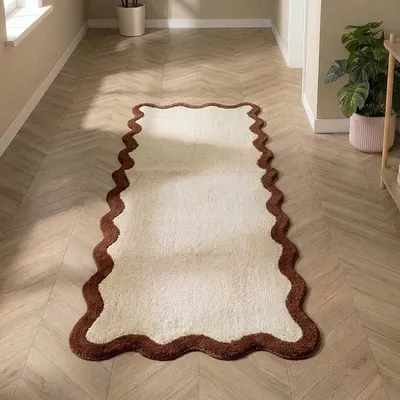 Produktbild von Volero - Waschbarer Läufer - Hazy Braun Creme - 80x180cm - Wohnzimmer, Schlafzimmer, Flur - Modern