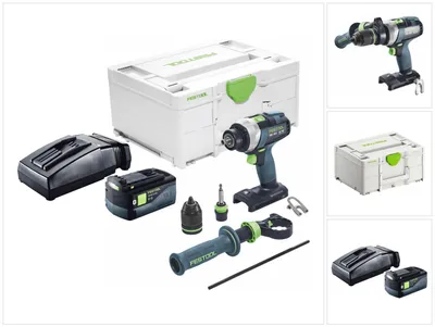 Obrázek produktu pro Festool TDC 18/4 I-Basic akumulátorový vrtací šroubovák 18 V 75 Nm bez kartáčů + 1x akumulátor 5,0 Ah + nabíječka + systainer
