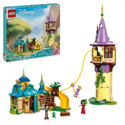 Produktbild von LEGO Disney Princess Rapunzels Turm und die Taverne „Zum Quietscheentchen“, Prinzessin-Spielzeug mit Puppen für Kinder, Set zum Film Tangled, Geschenk für 6-jährige Mädchen und Jungen 43241