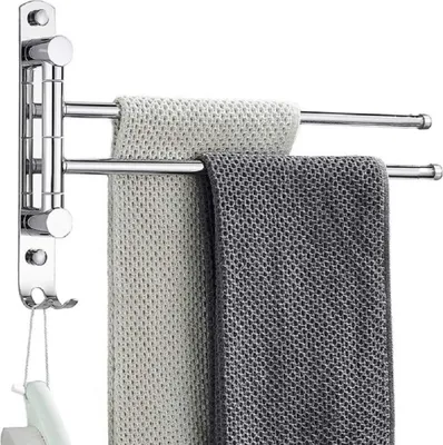 Produktbild von Handtuchhalter, Doppelter Handtuchstange, Badetuchhalter, 33 cm Edelstahl Doppelhandtuchhalter, Badezimmer Handtuchständer