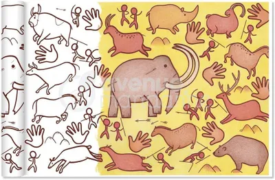 Image de Avenue Mandarine Graffy Roll, dessin préhistorique