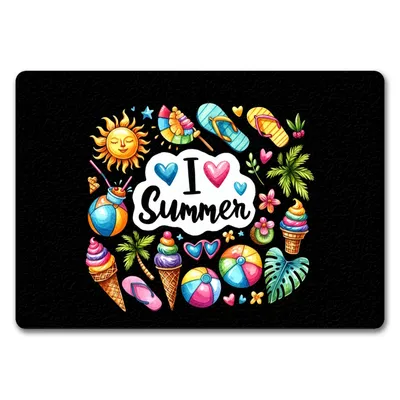 Produktbild von Endlich Sommer Fußmatte in 35x50 cm ohne Rand mit Spruch I love Summer