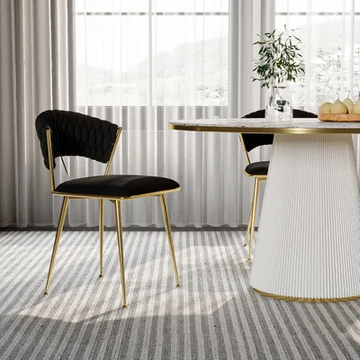 Obrázek produktu pro Sametová jídelní židle - Židle - Jídelní křeslo - Křeslo s područkami - Židle do jídelny - Sada 2 kusů - Ergonomický design