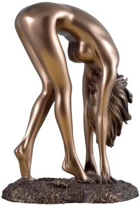 Image de Élégante figurine en polyrésine bronzée, peinte à la main
