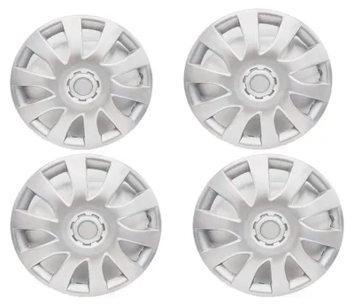 Imagen del producto de Cubiertas de ruedas plateadas, 16 pulgadas, 4 piezas