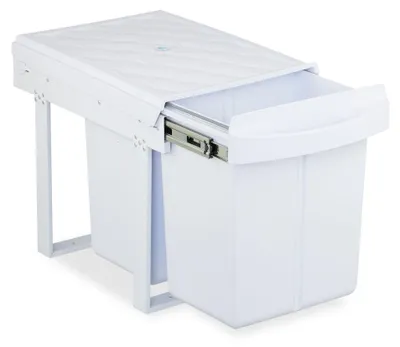Imagen del producto de Relaxdays, cubo de basura empotrable, color blanco