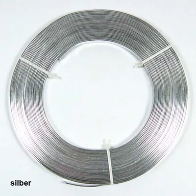 Produktbild von 10m Aluminium Flachdraht 5x1mm Aludraht flach Alu Draht Flachdraht Alustreifen silber
