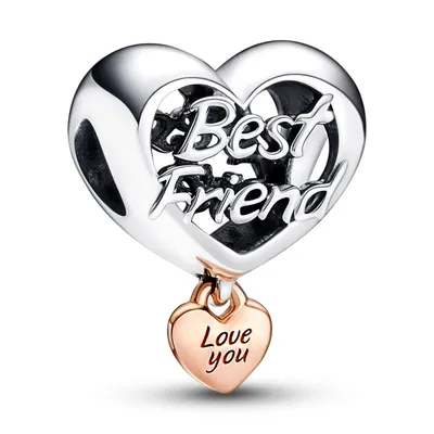 Produktbild von PANDORA Charm Moments "Love you best friend Herz" silber, ro