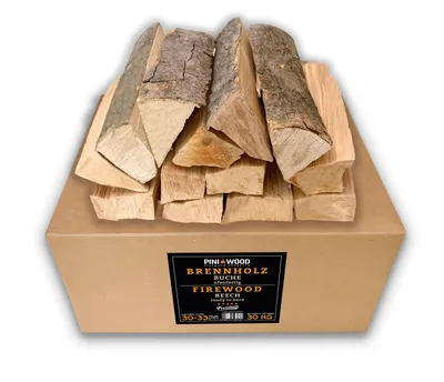 Produktbild von PINI Brennholz ofenfertig Buche 30 Kg ca. 30-33 cm für Kamin Grill Feuerschale Pizzaofen Smoker