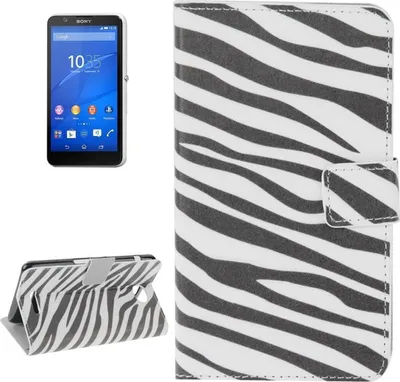 Produktbild von Handyhülle Tasche für Handy Sony Xperia E4 Zebra Streifen