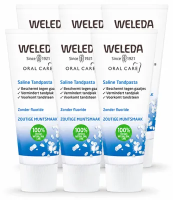 Image de 6 tubes de dentifrice Saline de Weleda - 75 ml - Pack économique - 6 pièces