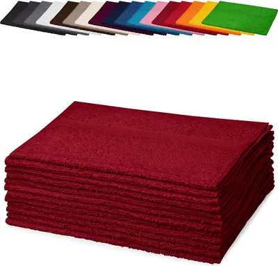 Produktbild von 10er PACK Gästetücher 30x50 cm Gästehandtücher Kinderhandtücher Babyhandtücher 100% Baumwolle, Farbe: Bordeaux