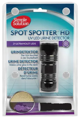 Zdjęcie produktu dla Simple Solution Spot Spotter – detektor moczu z diodami UV-LED do wykrywania i usuwania plam oraz zapachów spowodowanych moczem zwierząt domowych