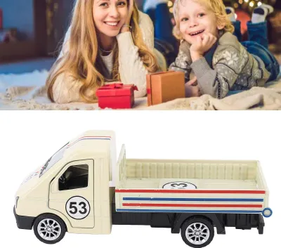 Obrázok produktu pre Model nákladného auta zliatiny v mierke 1:32, batériové auto pre chlapcov, dekorácia na narodeninovú tortu, svetložltá farba