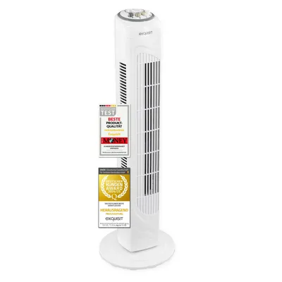 Produktbild von Exquisit Turmventilator, Stand-Ventilator, 45 Watt, 3 Geschwindigkeiten, 120 Min Timer, 90° Oszillation, 77 cm Höhe, VS 34570 we