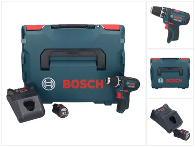 Image de Bosch GSR 12V-15 Professional Perceuse-visseuse sans fil avec boîtier L-Boxx + 1x Batterie GBA 3,0 Ah + Chargeur GAL 1230