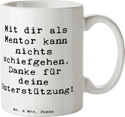 Produktbild von Mr. & Mrs. Panda Henkelbecher Spruch Beste Mentor - Weiß - Geschenk, Geschenktasse, Geduld, Rat und Tat, Dankbarkeit, Aufmerksamkeit, Becher, Bedanken, Kaffeetasse, Tasse
